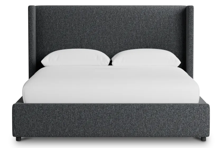 Captiva Delray Dark Gray 48" Upholstered Shelter Bed