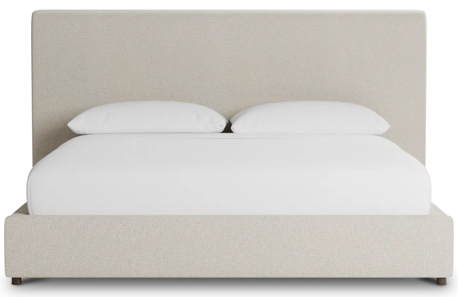 Grayton Suave Beige 54" Upholstered Platform Bed