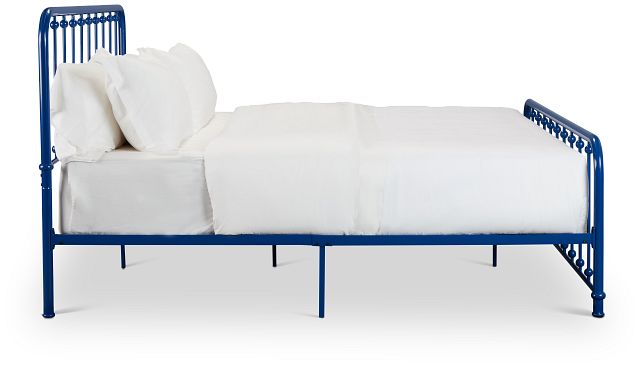 Rory Blue Metal Panel Bed