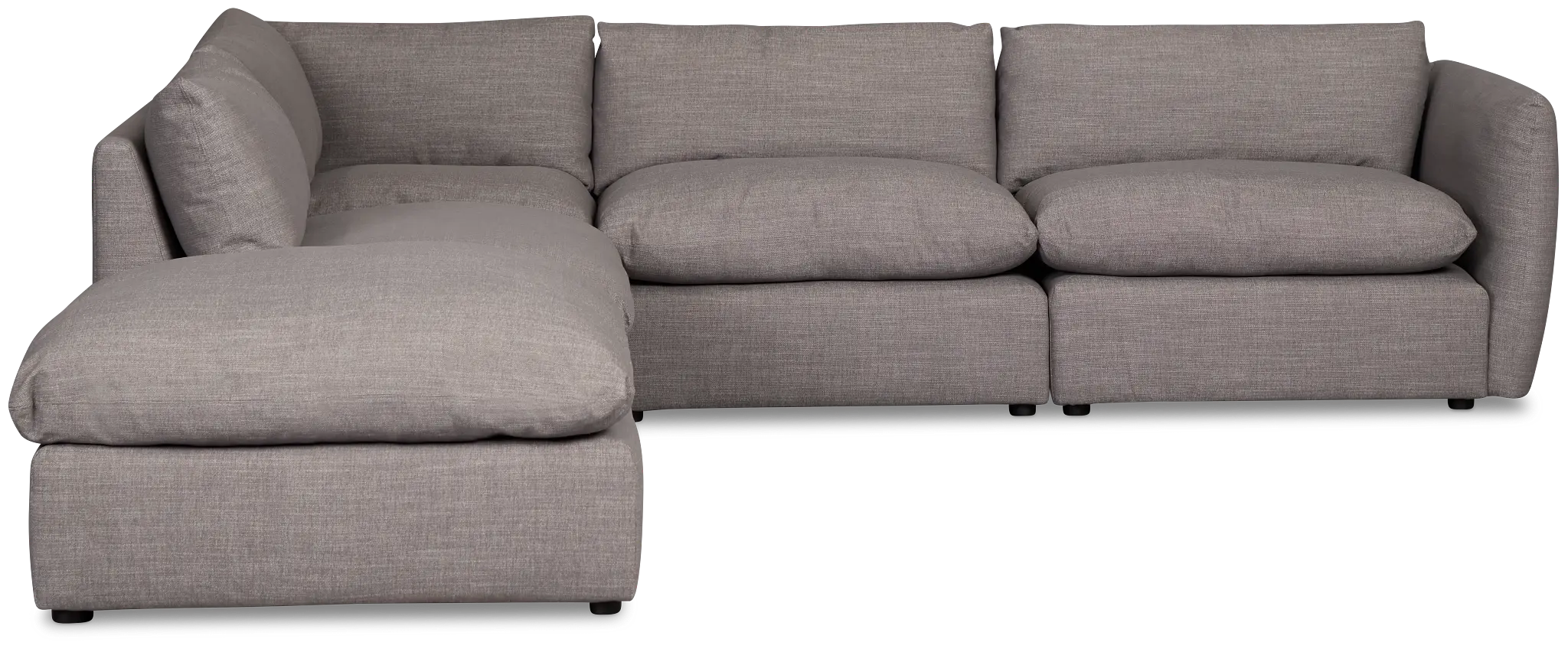 Serena Gray Fabric 5-piece Left Facing Bumper Sectional Serena Gray Fabric 5-piece Left Facing Bumper Sectional