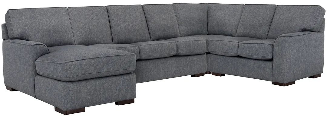 Austin Blue Fabric Left Chaise Innerspring Sleeper Sectional
