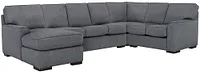 Austin Blue Fabric Left Chaise Innerspring Sleeper Sectional