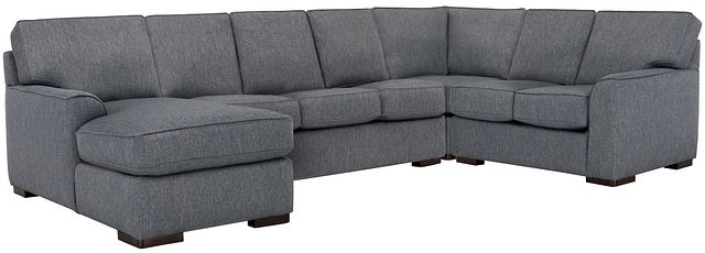 Austin Blue Fabric Left Chaise Innerspring Sleeper Sectional