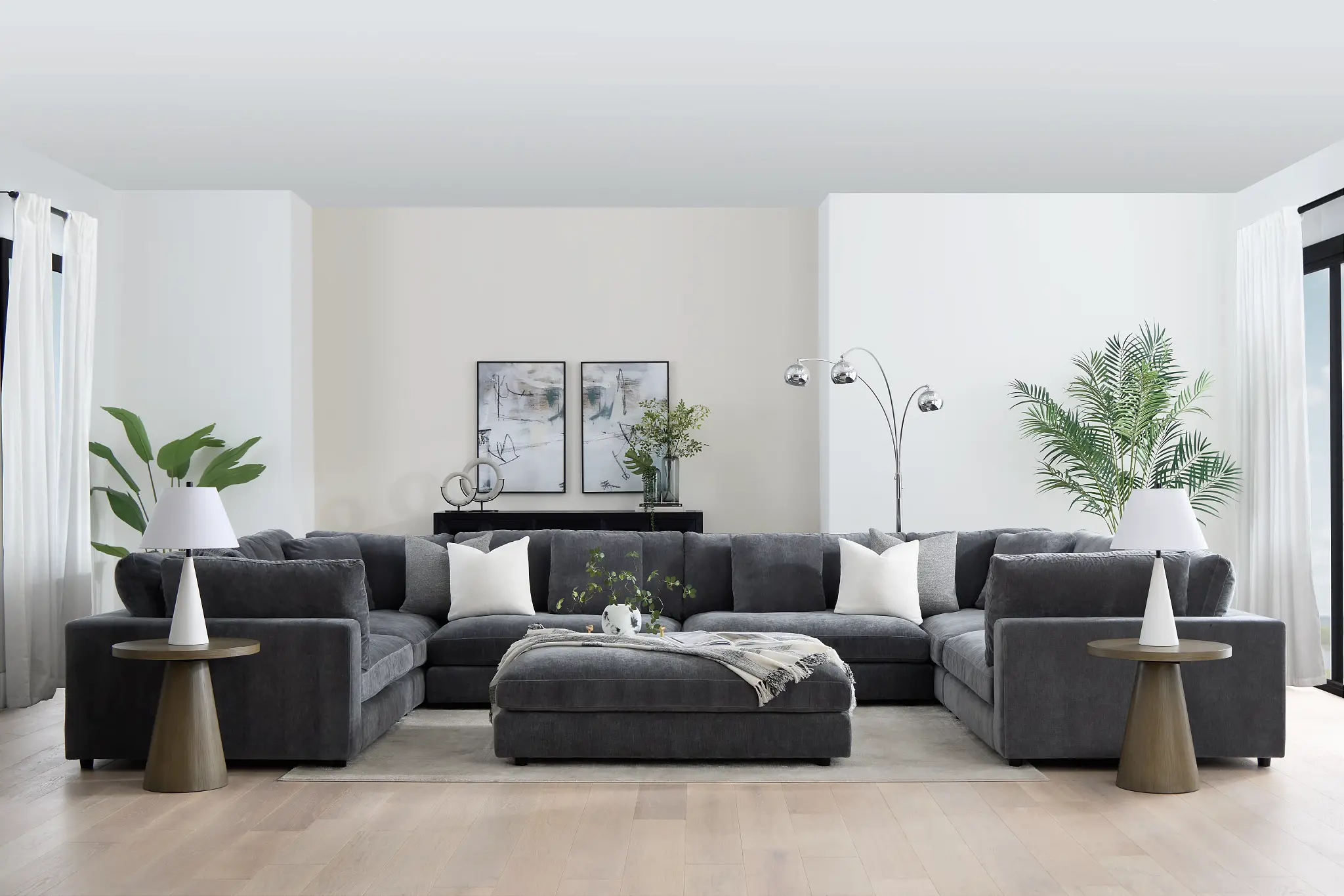 Lounge Dark Gray Fabric U-shaped Sectional Lounge Dark Gray Fabric U-shaped Sectional