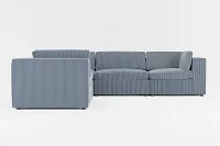 Destin Lucy Navy Fabric 5-piece Modular Sectional
