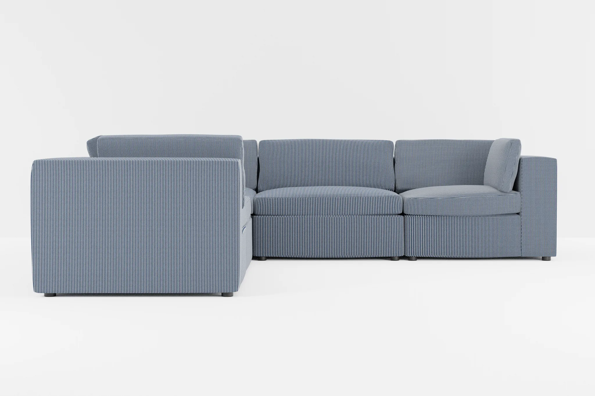 Destin Lucy Navy Fabric 5-piece Modular Sectional