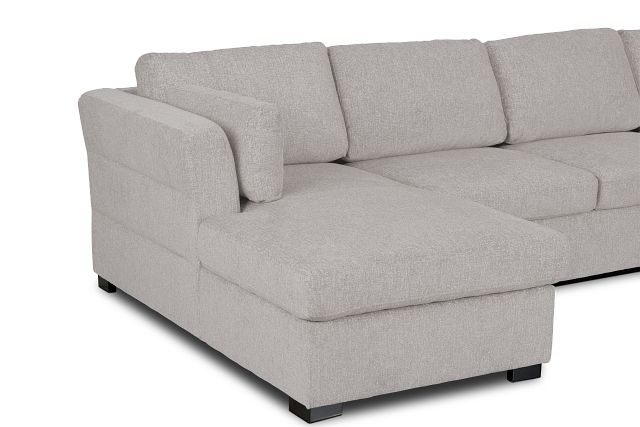 Amber Light Gray Fabric Double Chaise Sleeper Sectional (5)