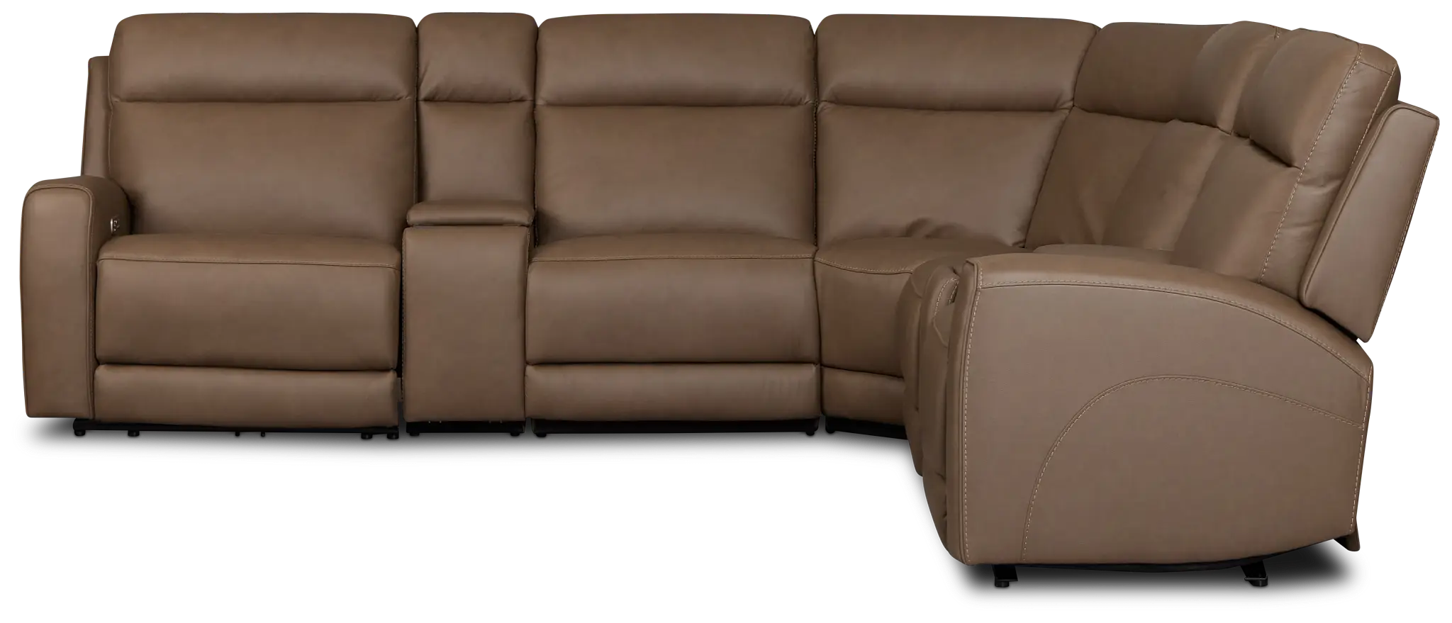 Flexsteel Belmont Dark Brown Lthr/vinyl Large Triple Power Reclining Two-arm Sectional Flexsteel Belmont Dark Brown Lthr/vinyl Large Triple Power Reclining Two-arm Sectional