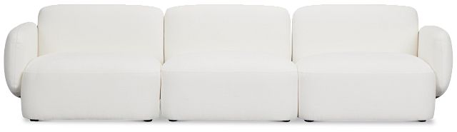 Halsey White Fabric 3-piece Modular Sofa