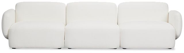 Halsey White Fabric 3 Piece Modular Sofa