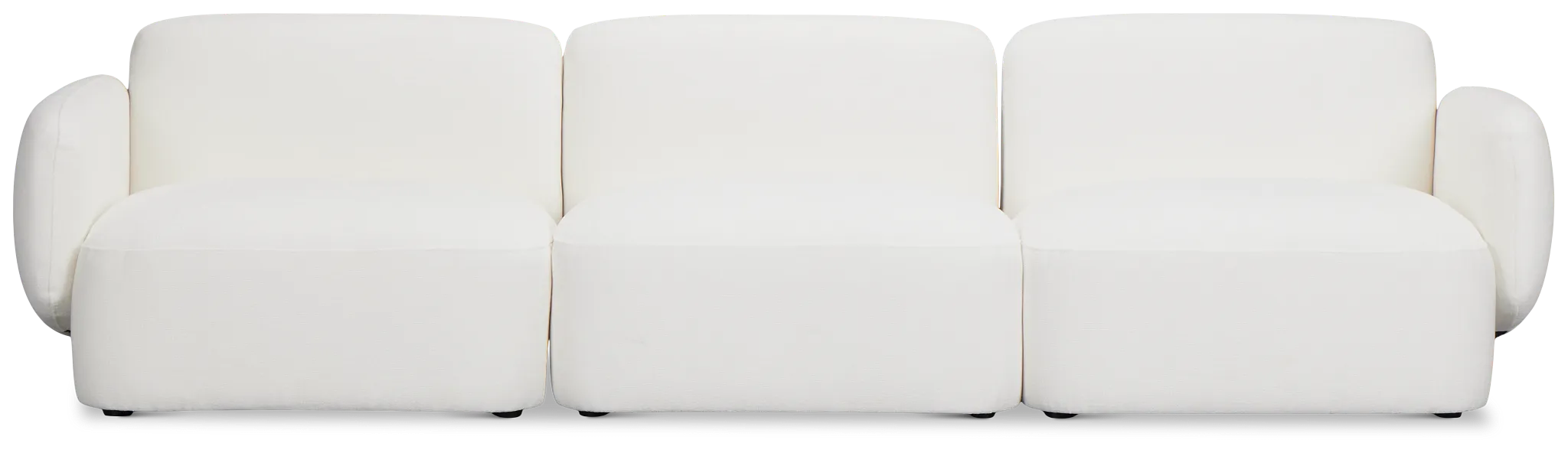 Halsey White Fabric 3-piece Modular Sofa