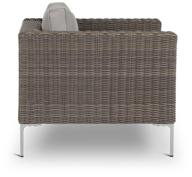 Tulum Gray Woven Cushioned Arm Chair