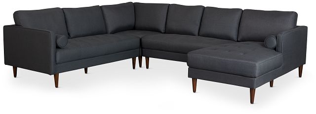 Rue Gray Fabric Medium Right Chaise Sectional (1)