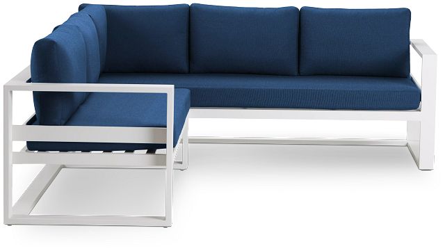 Lisbon Navy Aluminum Small Left Sectional