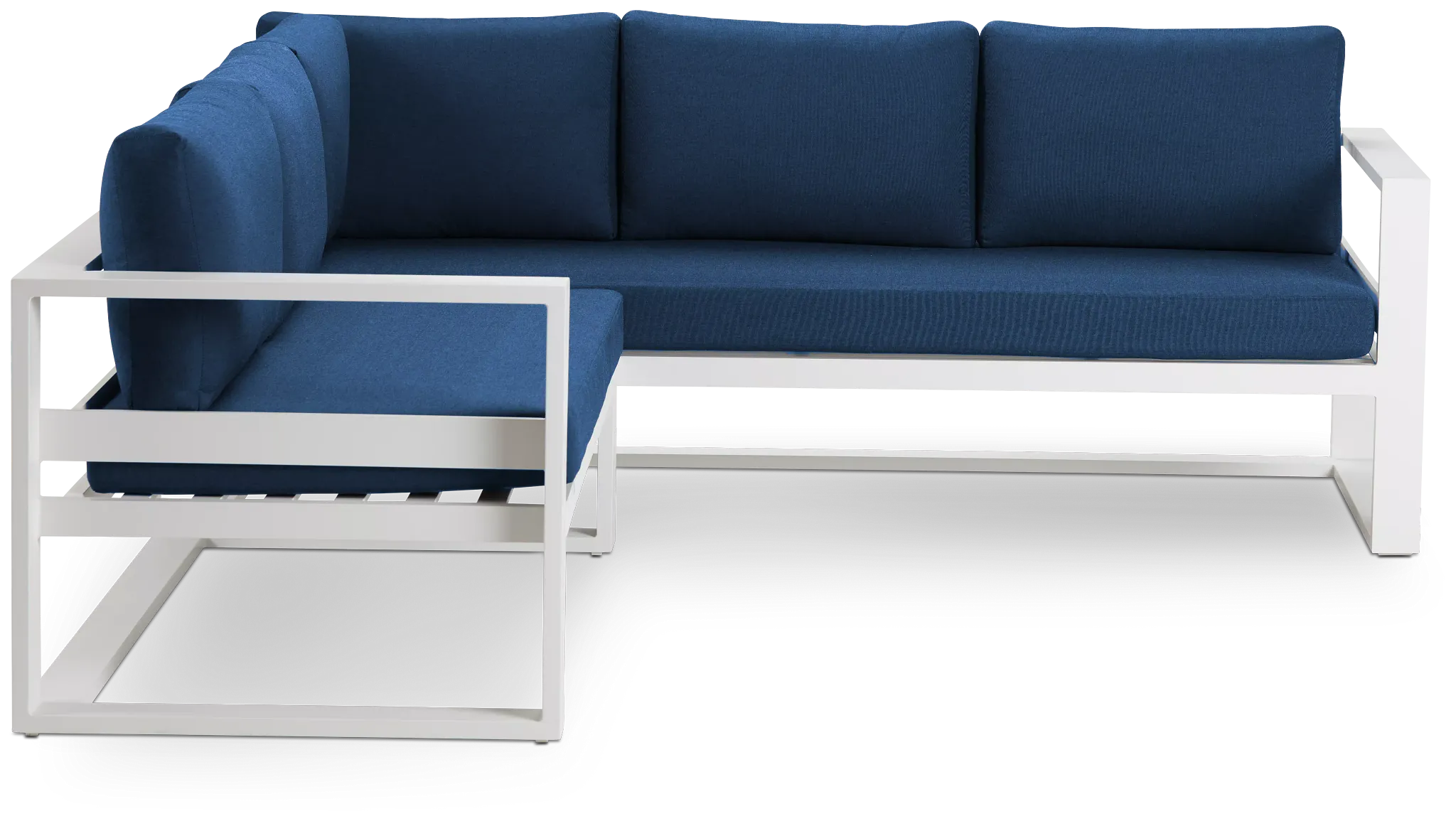 Lisbon Navy Aluminum Small Left Sectional