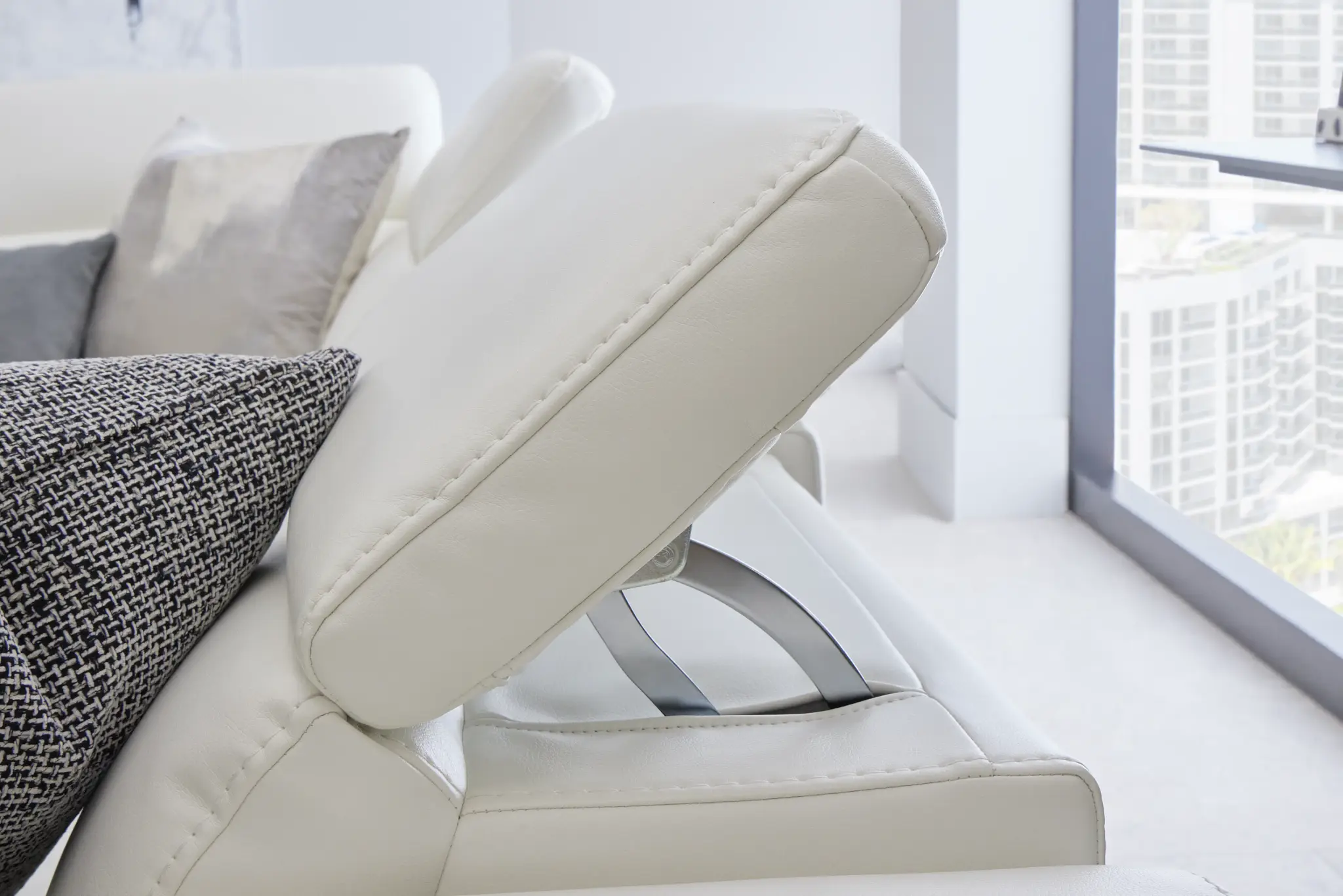 Lombardy White Micro Medium Dual Power 2-arm Reclining Sectional Lombardy White Micro Medium Dual Power 2-arm Reclining Sectional