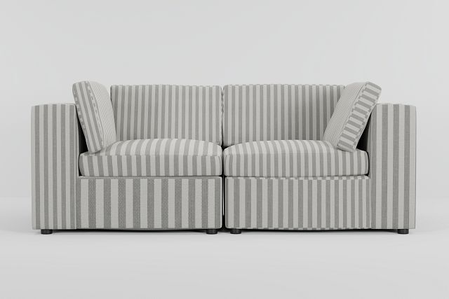 Destin Sea Lane Dark Gray Fabric 2 Piece Modular Sofa