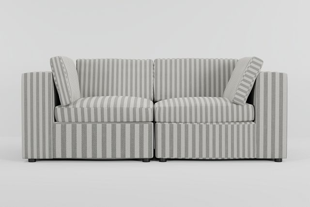 Destin Sea Lane Dark Gray Fabric 2-piece Modular Sofa