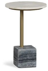 Britt White Marble Accent Table