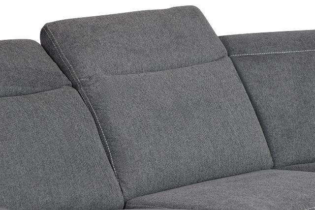 Callum Dark Gray Fabric Medium Right Reclining Chaise Sleeper Sectional