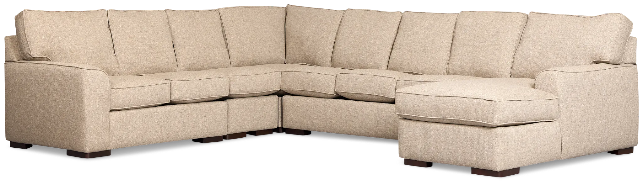 Sinclair Brown Fabric Righ Chaise Cooling Memory Foam Sleeper Sectional