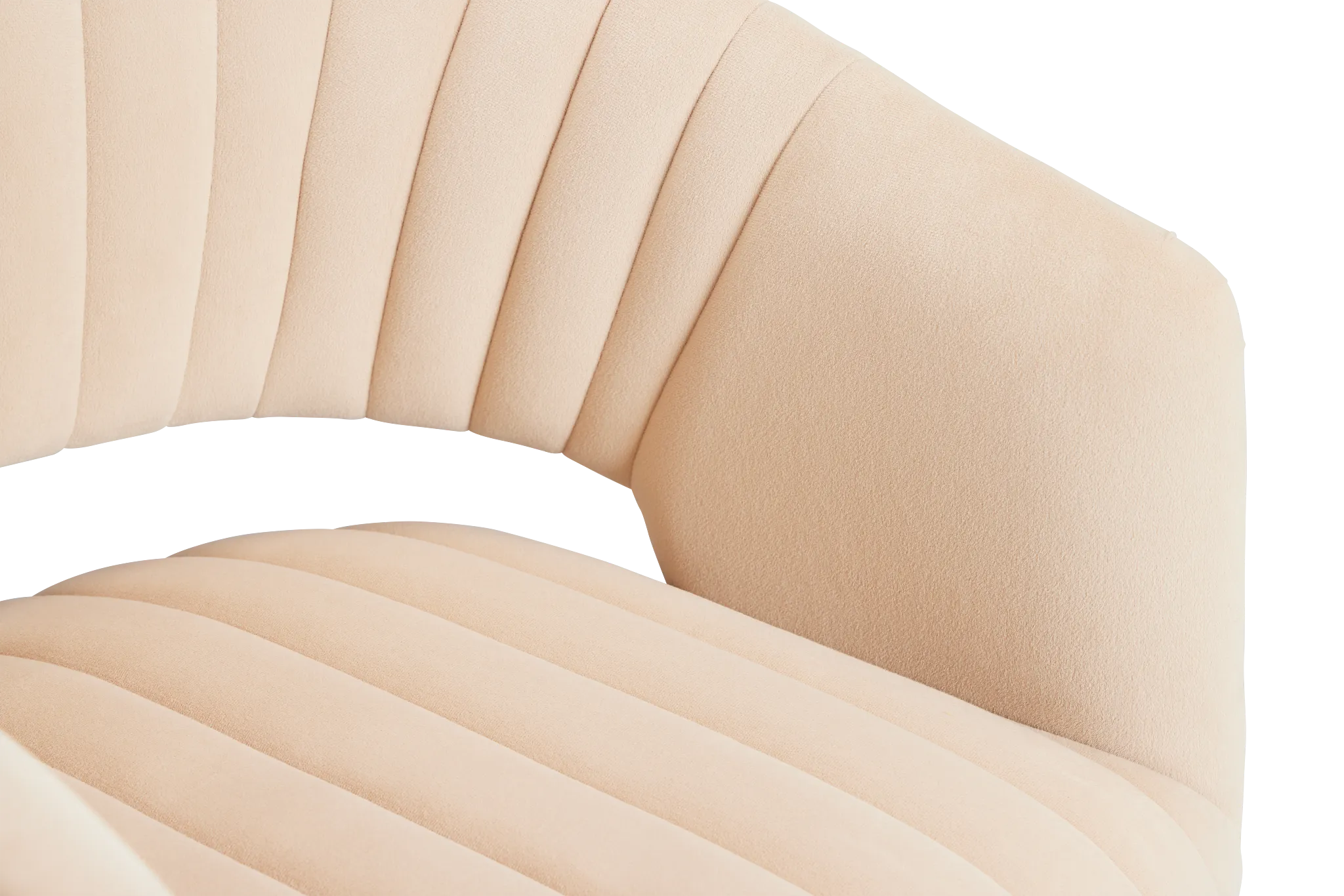 Mandy Beige Velvet Swivel Accent Chair