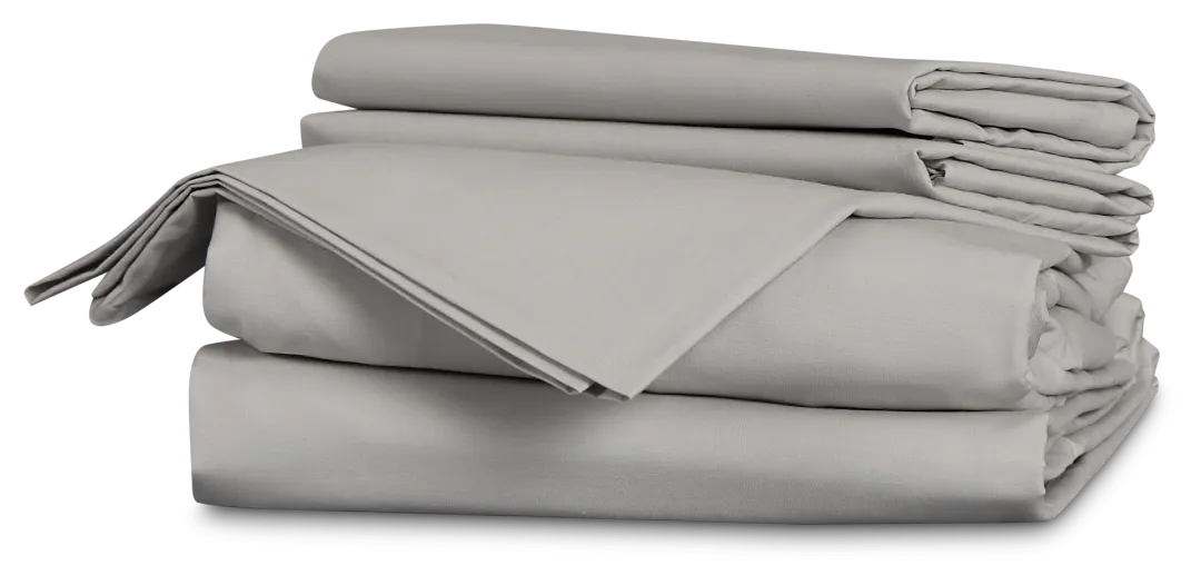 Rest & Renew Percale Cotton Gray 200 Thread Sheet Set
