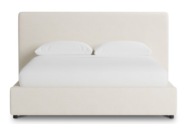 Grayton Gellar White 44" Upholstered Platform Bed