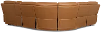 Flexsteel Belmont Medium Brown Lthr/vinyl Medium Dual Power 2-arm Reclining Sectional