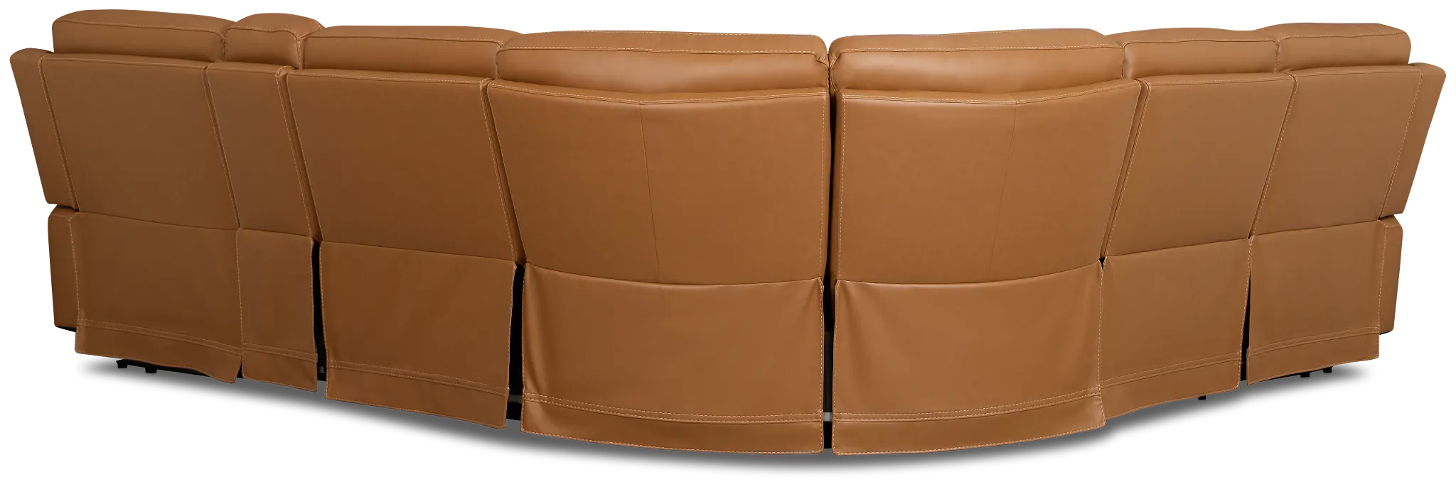 Flexsteel Belmont Medium Brown Lthr/vinyl Medium Dual Power 2-arm Reclining Sectional
