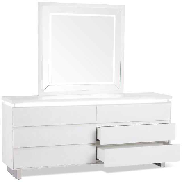 Bal Harbour White Dresser & Mirror