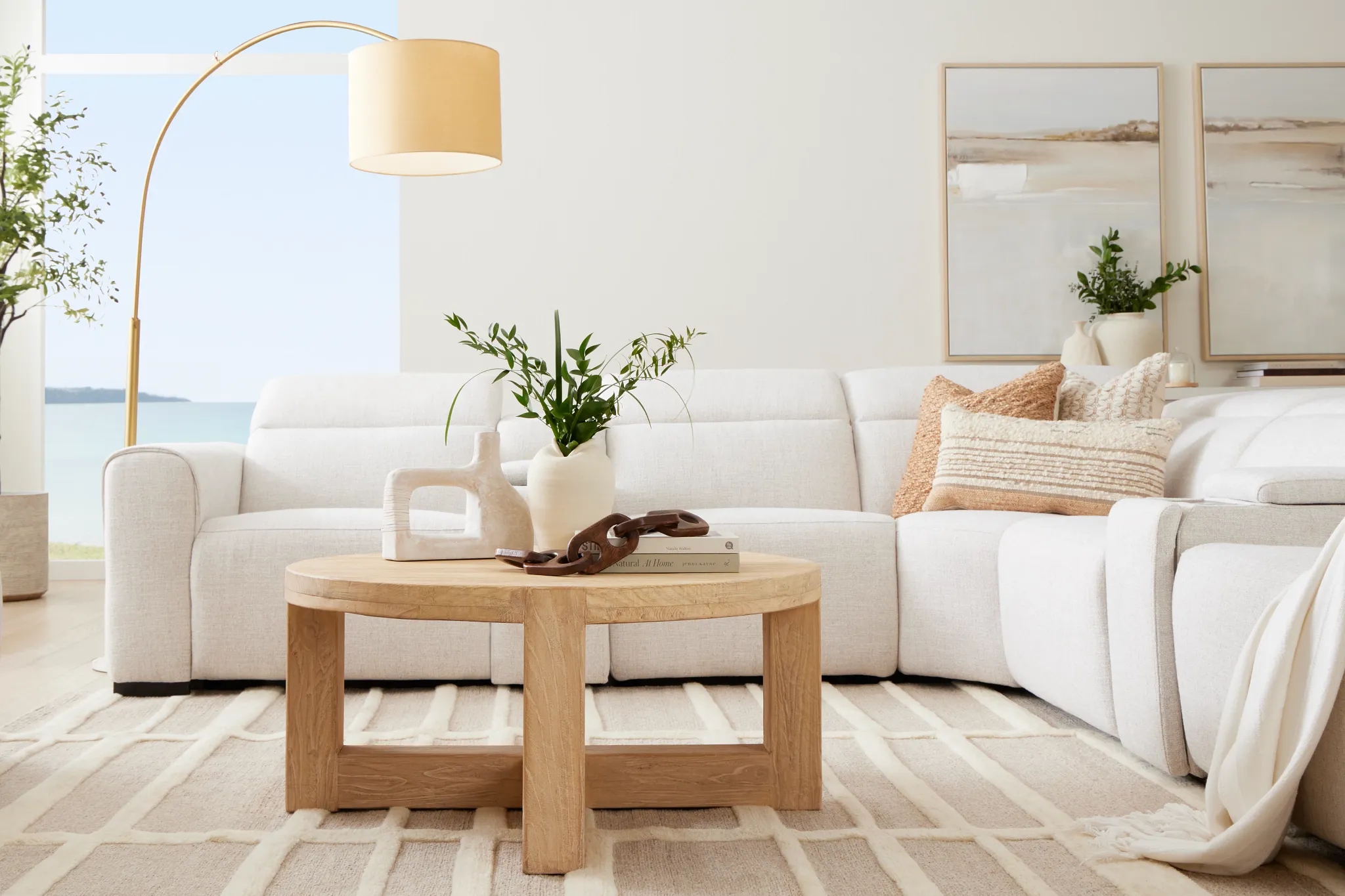 Clarisa Light Tone Round Coffee Table