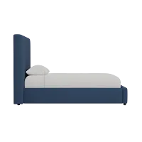 Grayton Revenue Dark Blue 54" Upholstered Platform Bed