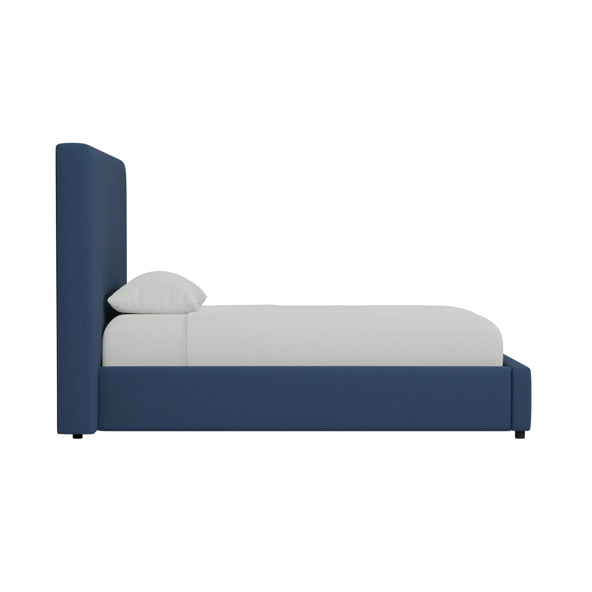 Grayton Revenue Dark Blue 54" Upholstered Platform Bed Grayton Revenue Dark Blue 54" Upholstered Platform Bed