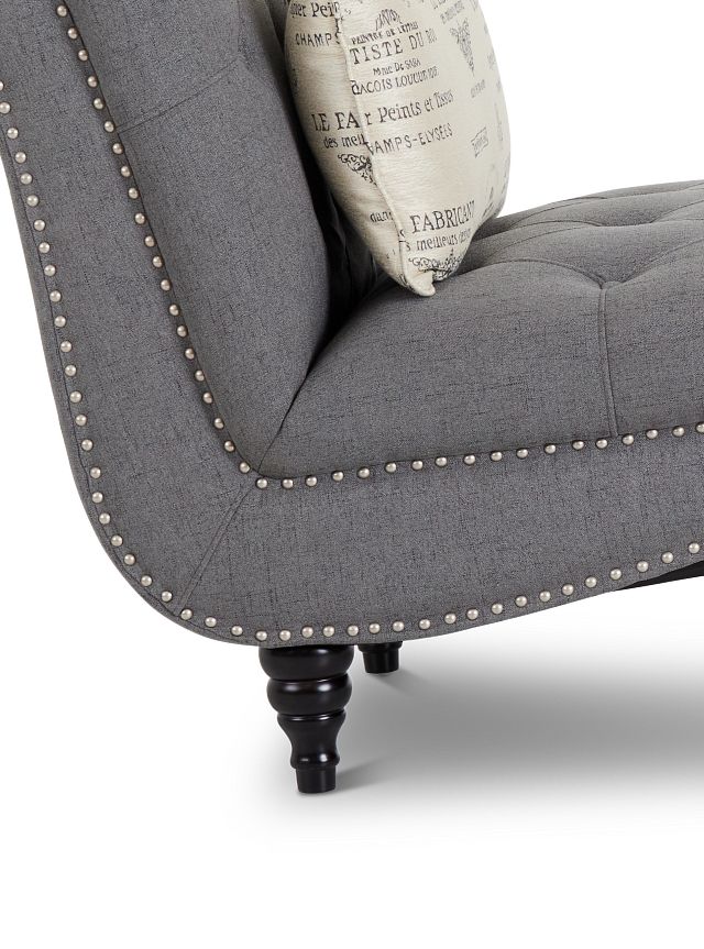 Hutton Dark Gray Fabric Chaise