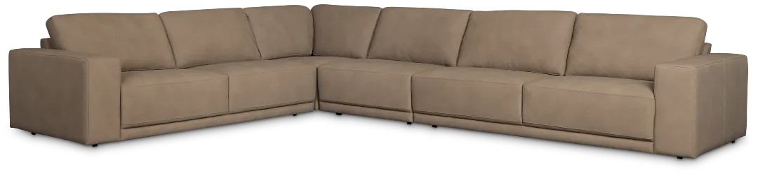 Kellan Taupe Leather Medium Two-arm Sectional
