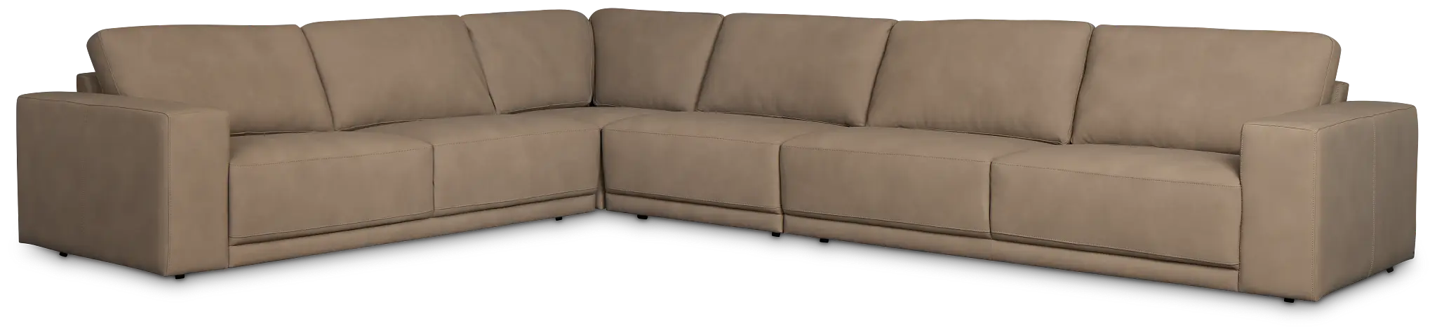 Kellan Taupe Leather Medium Two-arm Sectional Kellan Taupe Leather Medium Two-arm Sectional