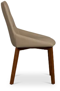 Fresno Taupe Upholstered Side Chair With Mid Tone Legs