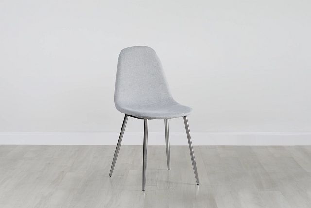 Havana Light Gray Upholstered Side Chair W/ Chrome Legs