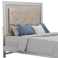 Platinum Silver Uph Panel Headboard