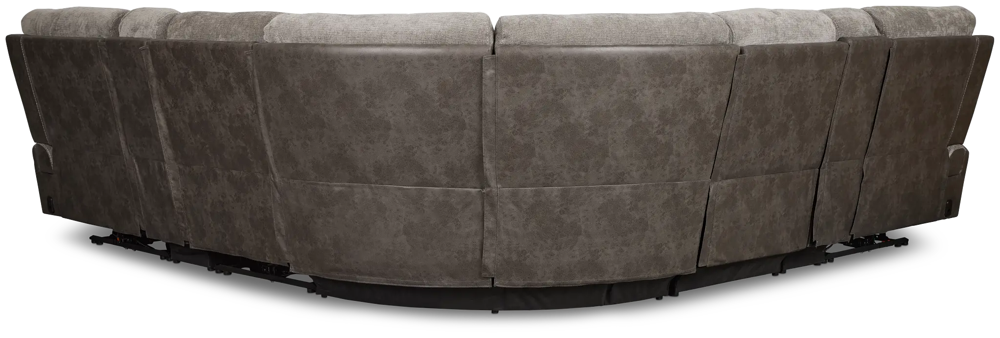 Travis Gray Fabric Large Triple Power Reclining Two-arm Sectional Travis Gray Fabric Large Triple Power Reclining Two-arm Sectional