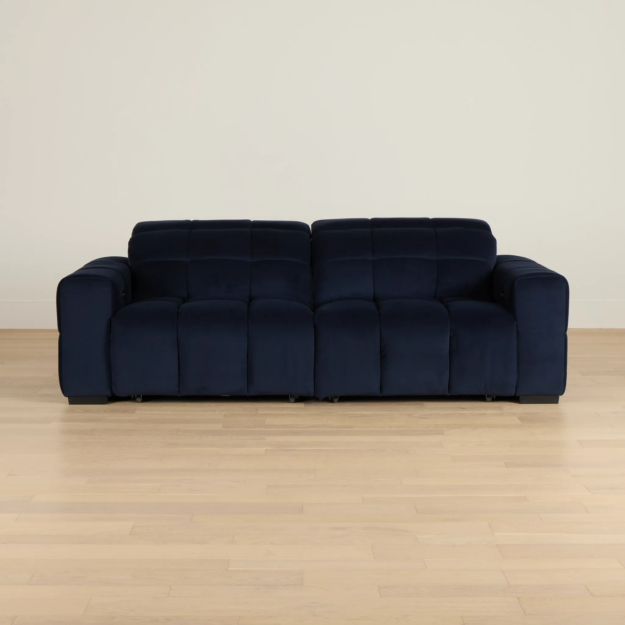 Gemma Navy Velvet Power Chaise Sofa