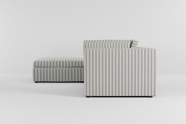 Destin Sea Lane Dark Gray Fabric 4-piece Bumper Sectional