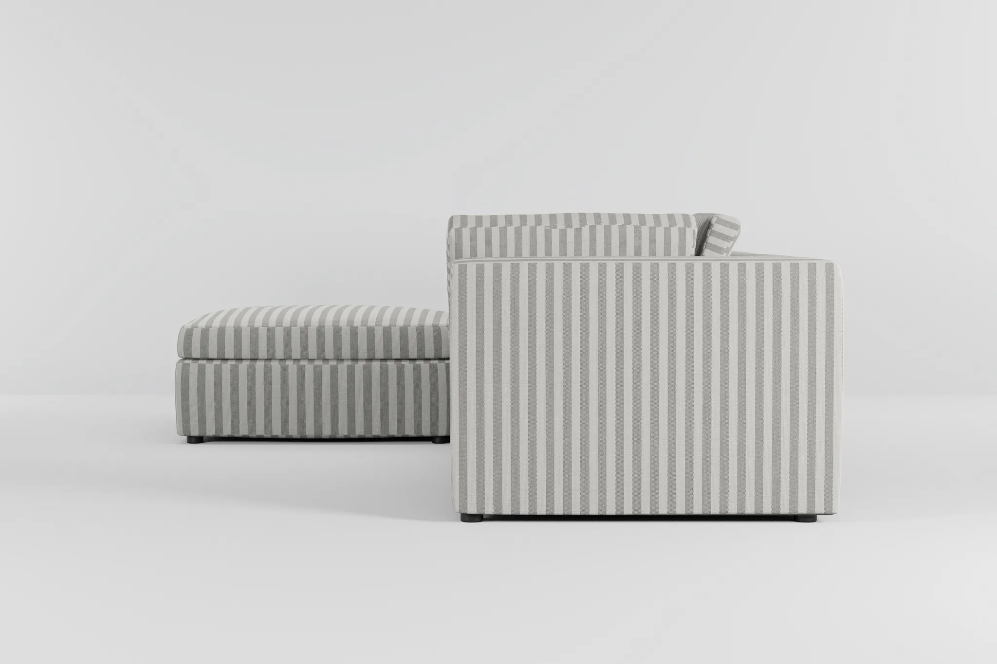 Destin Sea Lane Dark Gray Fabric 4-piece Bumper Sectional