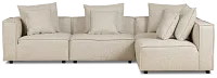 Tatum Beige Fabric 4-piece Modular Sectional