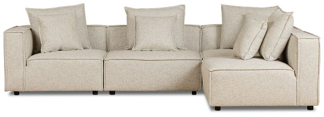 Tatum Beige Fabric 4-piece Modular Sectional