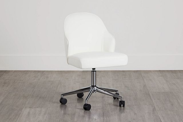 Paige White Swivel Desk Chair