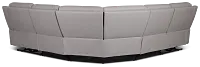 Walker Light Gray Lthr/vinyl Small Two-arm Power Reclining Sectional