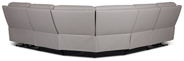 Walker Light Gray Lthr/vinyl Small Two-arm Power Reclining Sectional