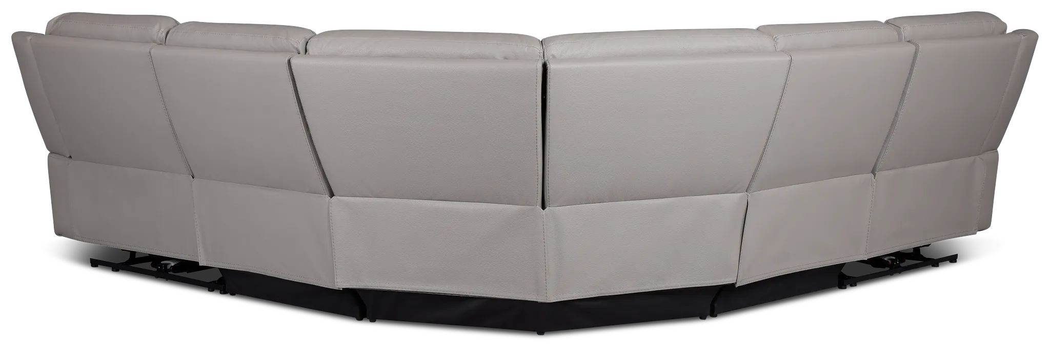 Walker Light Gray Lthr/vinyl Small Two-arm Power Reclining Sectional